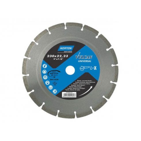 Алмазный круг VULCAN UNI NORTON  180х22.2 мм универсальный (70184625177)
