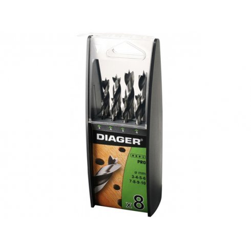 Набор сверл Diager по дереву BradPoint ProDuo 8шт 3-10мм (917B)