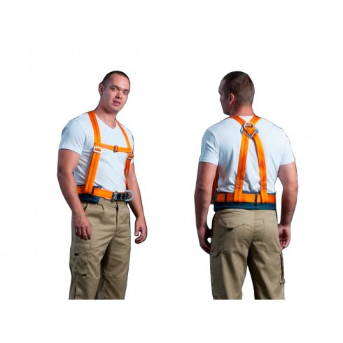Пояс строительный с наплечными лямками Потенциал ППВ строп аВ (полиамид. канат с амортизатором)