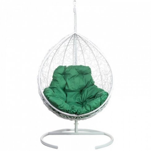 Кресло подвесное BiGarden Tropica White (зеленая подушка)