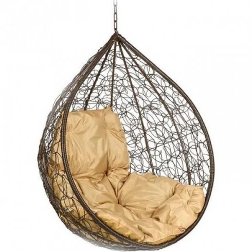Кресло подвесное BiGarden Tropica Brown BS (без стойки, бежевая подушка)