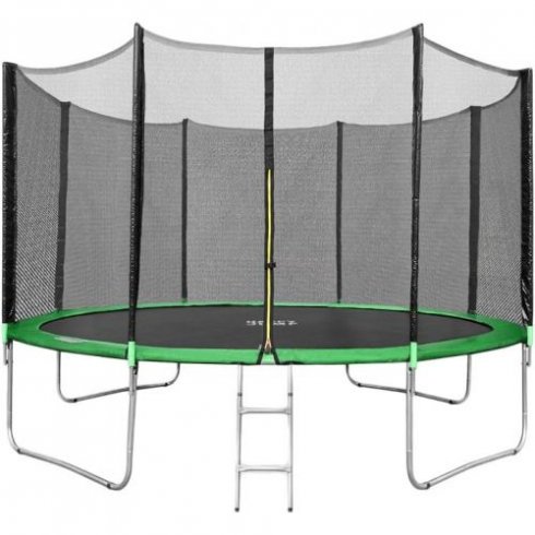 Батут Happy Jump 13ft Pro с внешней сеткой и лестницей