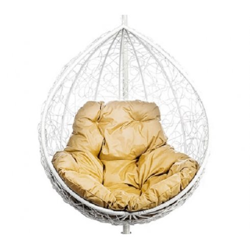 Кресло подвесное BiGarden Tropica White (бежевая подушка)