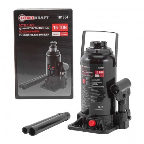 Домкрат бутылочный с клапаном ForceKraft FK-T91604(DS)