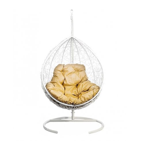 Кресло подвесное BiGarden Tropica White (бежевая подушка)