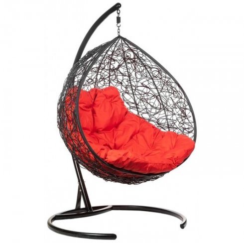 Кресло подвесное BiGarden Gemini Black (красная подушка)