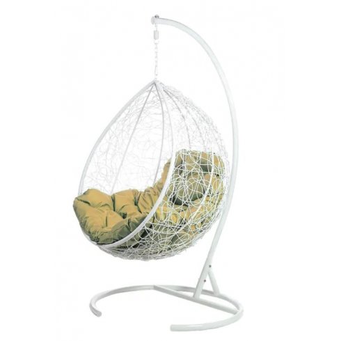 Кресло подвесное BiGarden Tropica White (бежевая подушка)