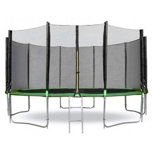 Батут Happy Jump 15ft PRO с внешней сеткой и лестницей