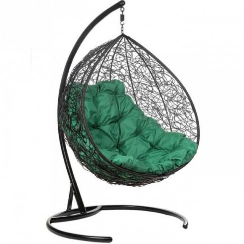Кресло подвесное BiGarden Gemini Black (зеленая подушка)