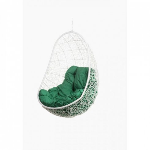Кресло подвесное BiGarden Easy White BS (без стойки, зеленая подушка)