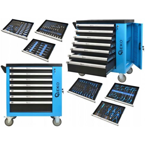 Тележка инструментальная с инструментом Geko G10833 (243пр.)