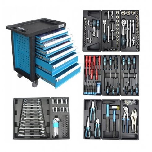 Тележка инструментальная с инструментом Geko G10831 (245пр.)