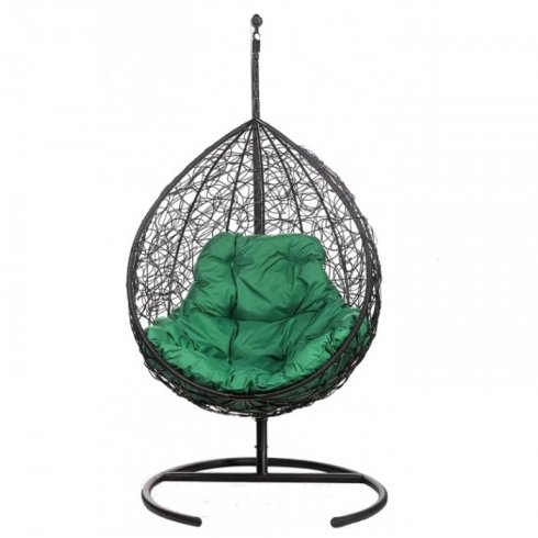 Кресло подвесное BiGarden Tropica Black (зеленая подушка)