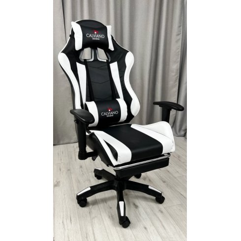 Вибромассажное кресло Calviano 1585 (черно-белое)