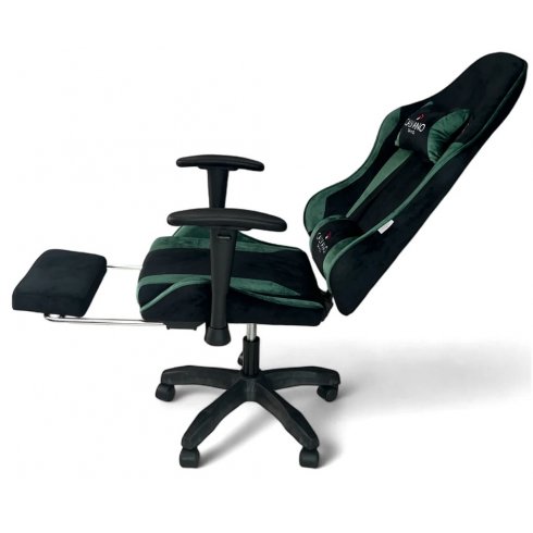 Вибромассажное кресло Calviano 1585 (черно-зелёный велюр)