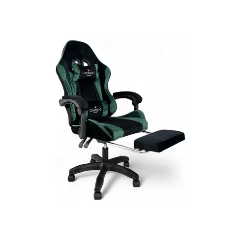 Массажное кресло Calviano 1583 (черно-зелёный велюр)