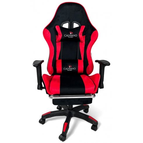 Вибромассажное кресло Calviano 1585 (черно-красный велюр)