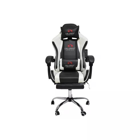 Массажное кресло Calviano Avanti Ultimato (black/white/black) с подножкой