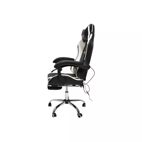 Массажное кресло Calviano Avanti Ultimato (black/white/black) с подножкой