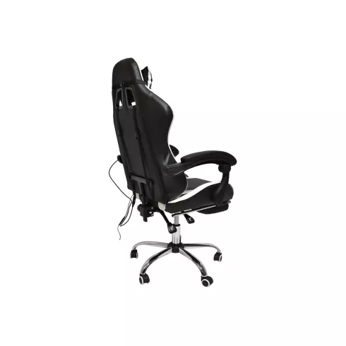 Массажное кресло Calviano Avanti Ultimato (black/white/black) с подножкой