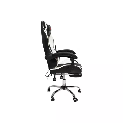 Массажное кресло Calviano Avanti Ultimato (black/white/black) с подножкой