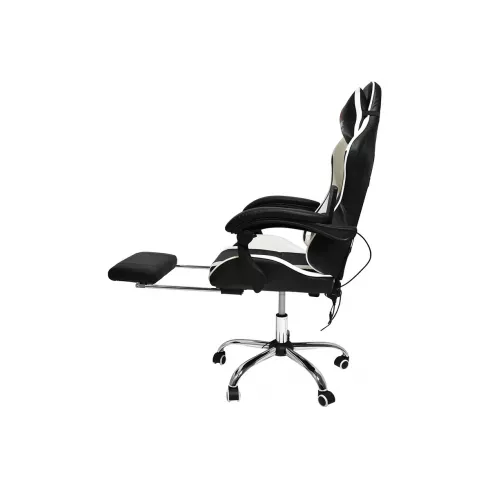 Массажное кресло Calviano Avanti Ultimato (black/white/black) с подножкой