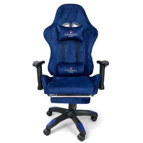 Вибромассажное кресло Calviano 1585 (синий велюр)