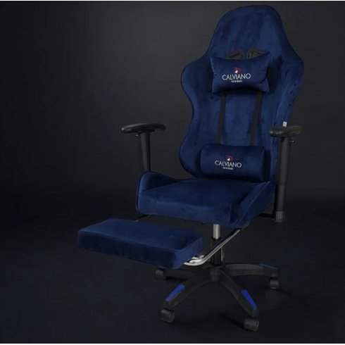 Вибромассажное кресло Calviano 1585 (синий велюр)