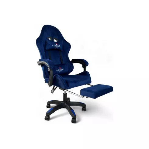 Массажное кресло Calviano 1583 (синий велюр)