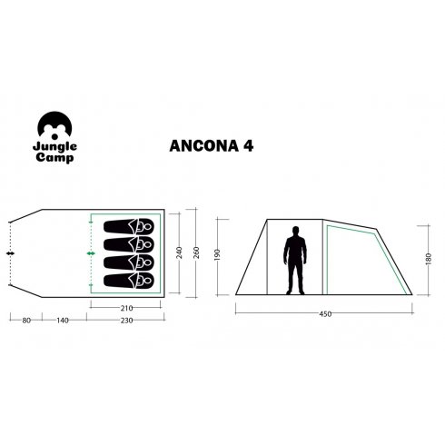 Палатка Jungle Camp Ancona 4 (зеленый)