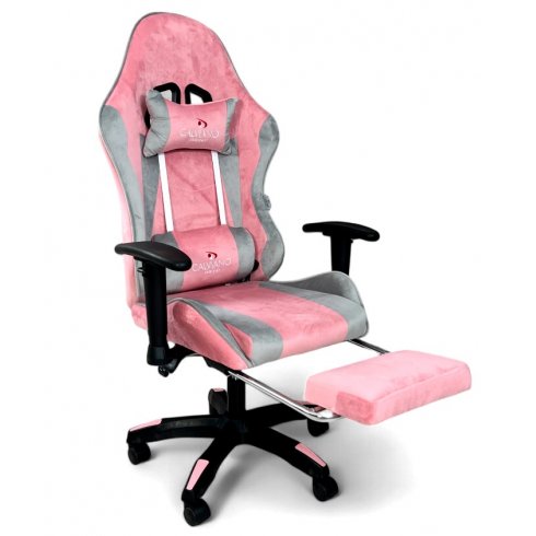 Вибромассажное кресло Calviano 1585 (серо-розовый велюр)