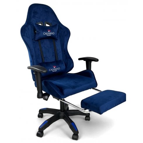 Вибромассажное кресло Calviano 1585 (синий велюр)