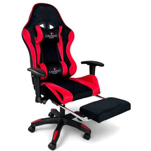 Вибромассажное кресло Calviano 1585 (черно-красный велюр)