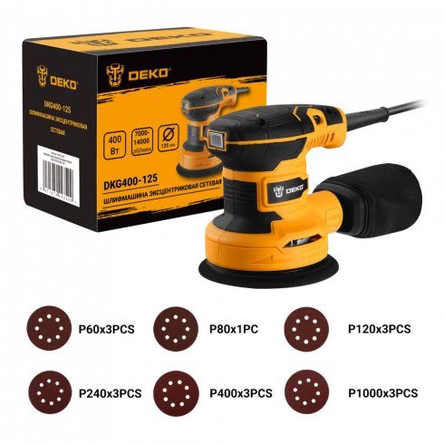 Эксцентриковая шлифмашина Deko DKG400-125