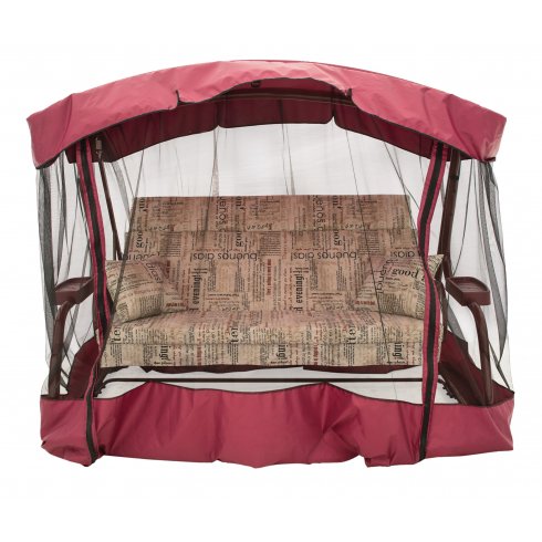 Качели садовые МебельСад Ранго С230 ( бордовая газетка)