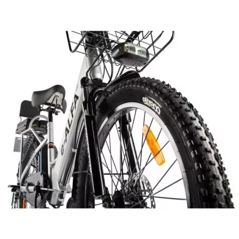 Электровелосипед Green City E Alfa Fat серебристый