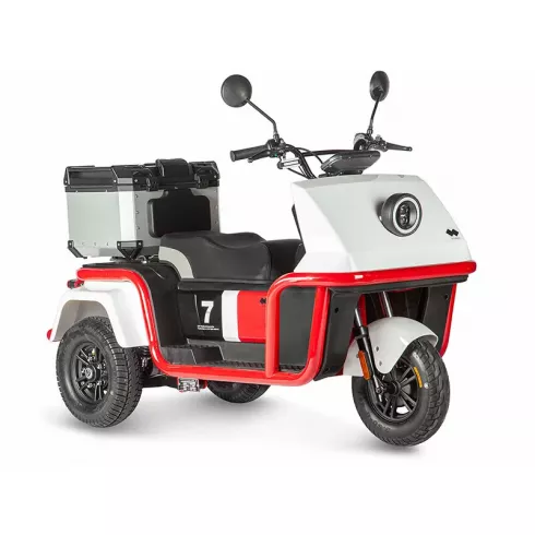 Трицикл Wanshida DOUHAO 60V черно-бело-красный