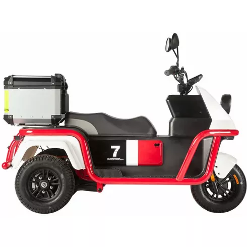 Трицикл Wanshida DOUHAO 60V черно-бело-красный