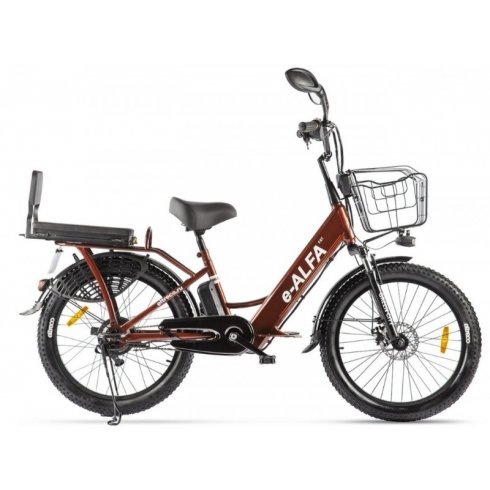 Электровелосипед Green City E Alfa Fat коричневый