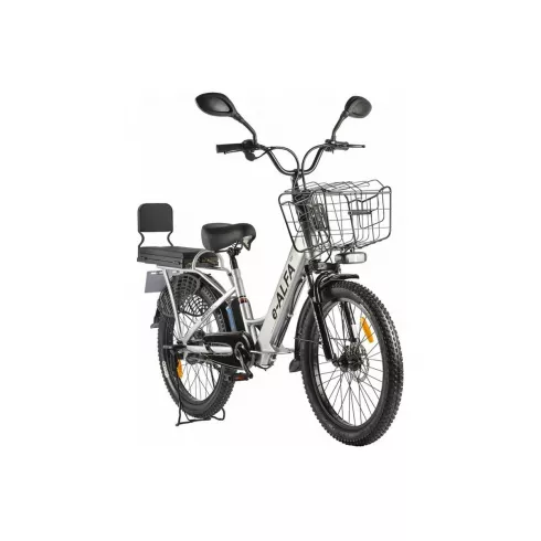 Электровелосипед Green City E Alfa Fat серебристый