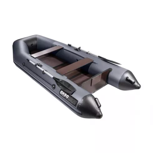 Надувная лодка Аква 3200 Слань-книжка киль графит/черный