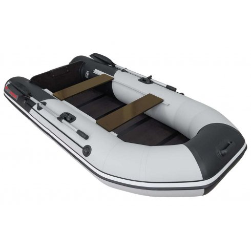 Надувная лодка Таймень NX 2850 слань-книжка киль светло-серый/черный