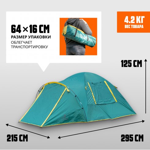 Палатка Coyote Kansas-3 CL-B21-3P-Green