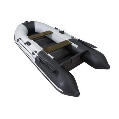 Надувная лодка Таймень NX 2850 слань-книжка киль светло-серый/черный