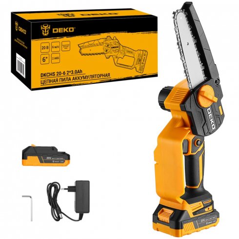 Пила цепная аккумуляторная Deko DKCHS 20-6
