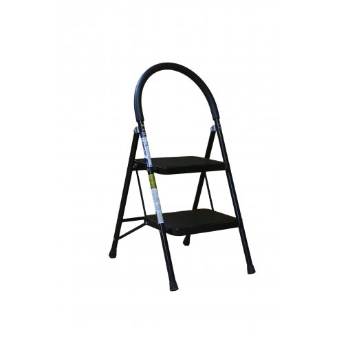 Cтремянка стальная Алюмет 2 ступени MCH202 (широкие, прорезиненные)