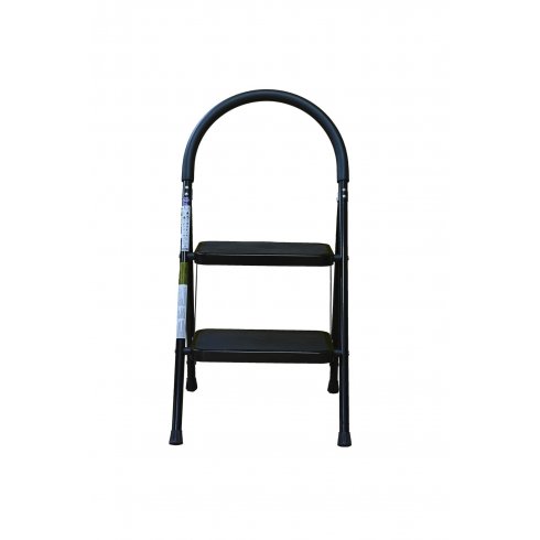 Cтремянка стальная Алюмет 2 ступени MCH202 (широкие, прорезиненные)