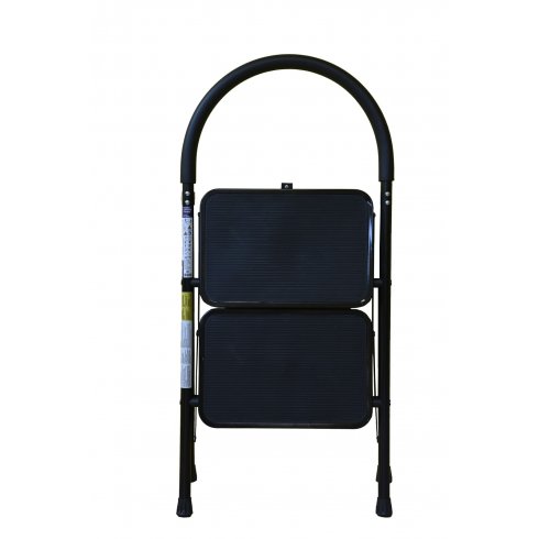 Cтремянка стальная Алюмет 2 ступени MCH202 (широкие, прорезиненные)