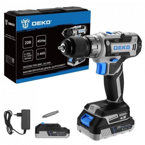 Дрель-шуруповерт аккумуляторная Deko ZKCD20V Pro (084-1005)