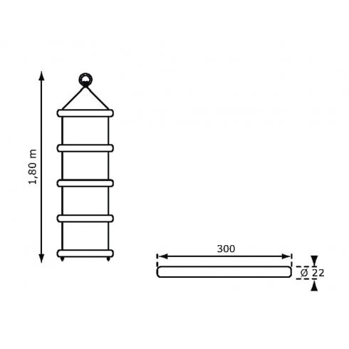 Лестница веревочная КВТ Light PP (180 см, 5 ступенек)